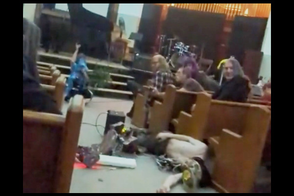 Guerrilla Theater at “Avant Garde A Clue 2” performance festival, Rochester NY 10/25/25. Organized by Adam Arritola. Duration 20 minutes. Cast: Jon White, Jeremy Slater, MAKS, Dei Xhrist, Phoenix Psilocyborg, and Miyao Kitty. Documentation: Dan Gitlin, Garde Noisemaker.